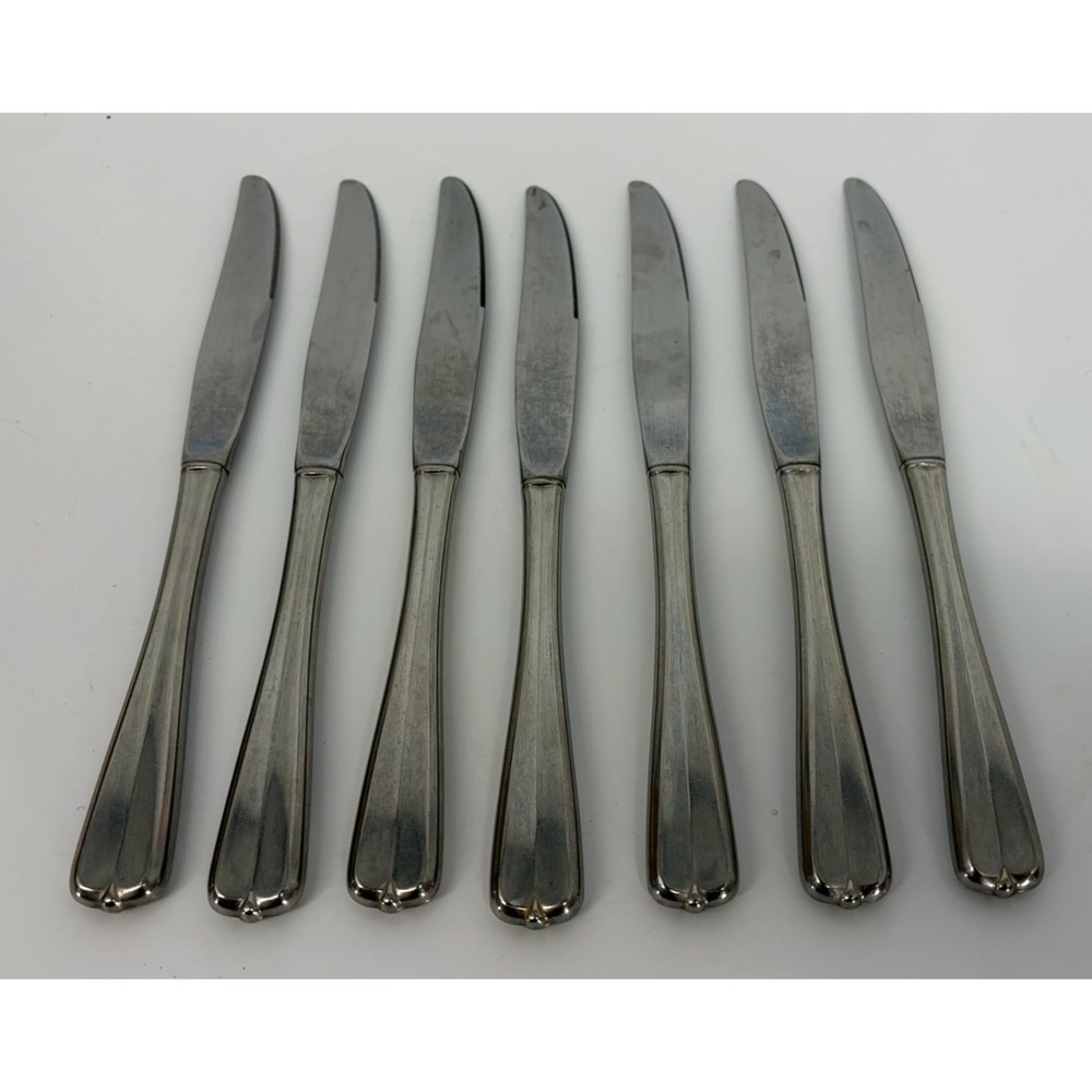 Oneida USA Gala Impulse Dinner Knives Set of 7 Stainless Steel Flatware 9"